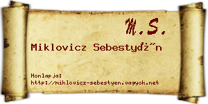 Miklovicz Sebestyén névjegykártya